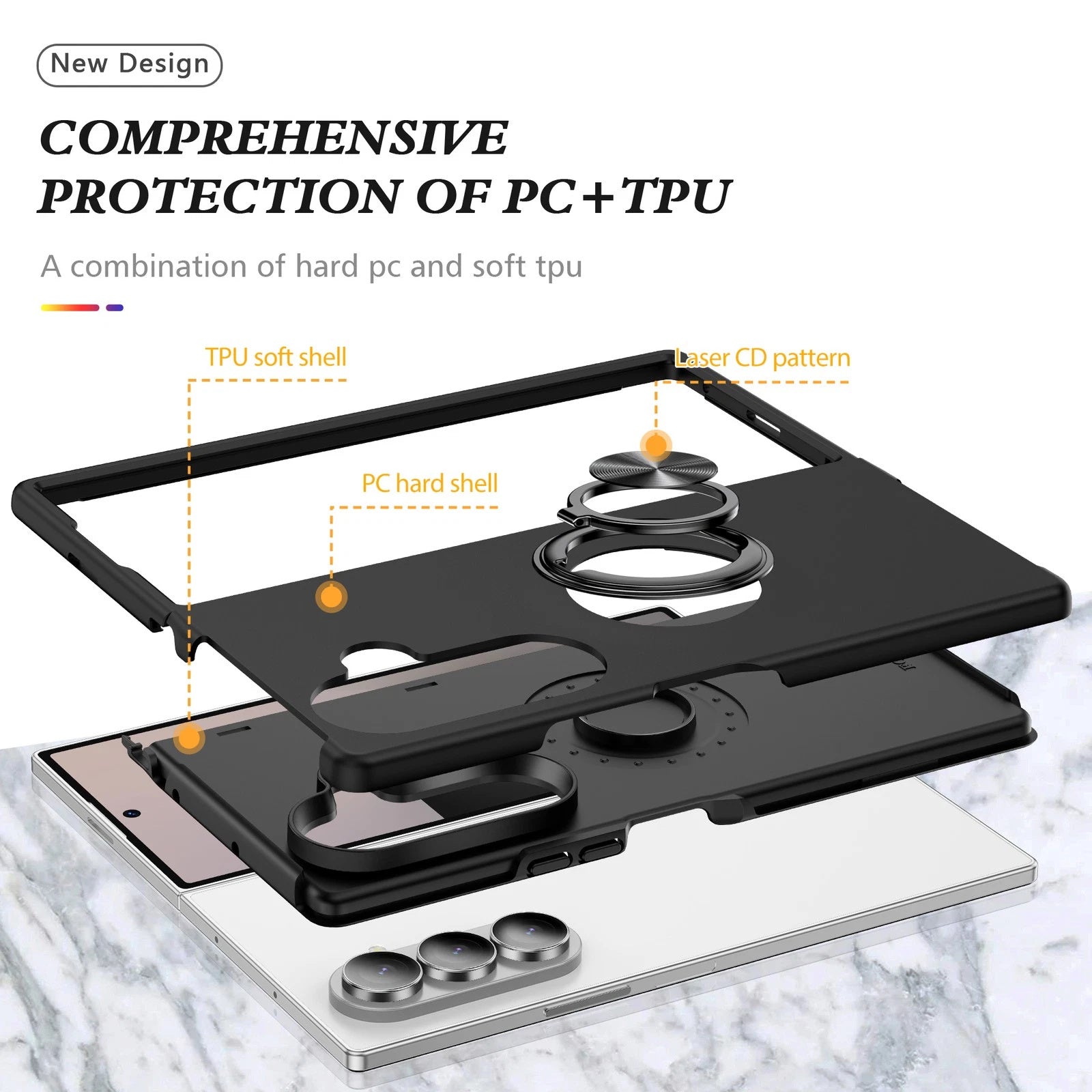 Hybrid Magnetic Invisible Ring Case for Samsung Galaxy Z Fold 7 Hybrid Magnetic Invisible Ring Case for Samsung Galaxy Z Fold 7